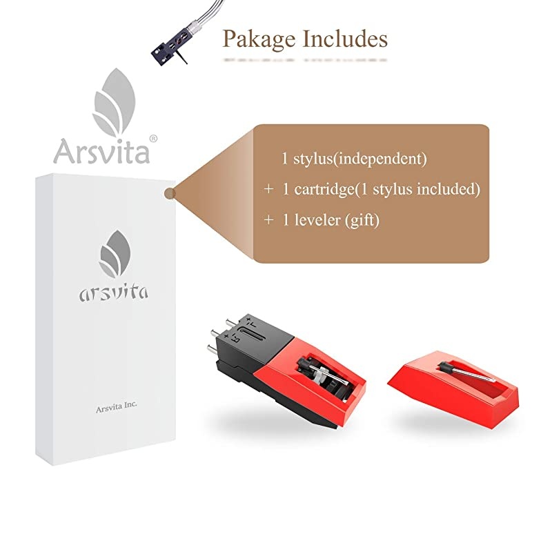 Record Player Cartridge,Diamond Stylus Needles Replacement for Turntable, LP,Phono/Phonograph(2 Pack)