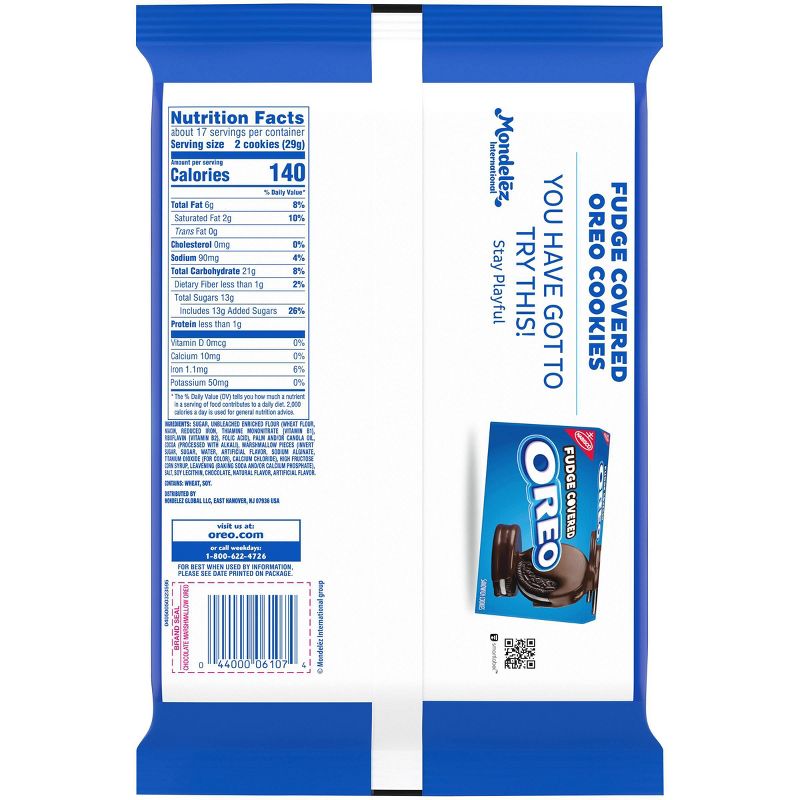 Oreo Chocolate Marshmallow Flavor Creme Chocolate Sandwich Cookies Family Size - 17oz