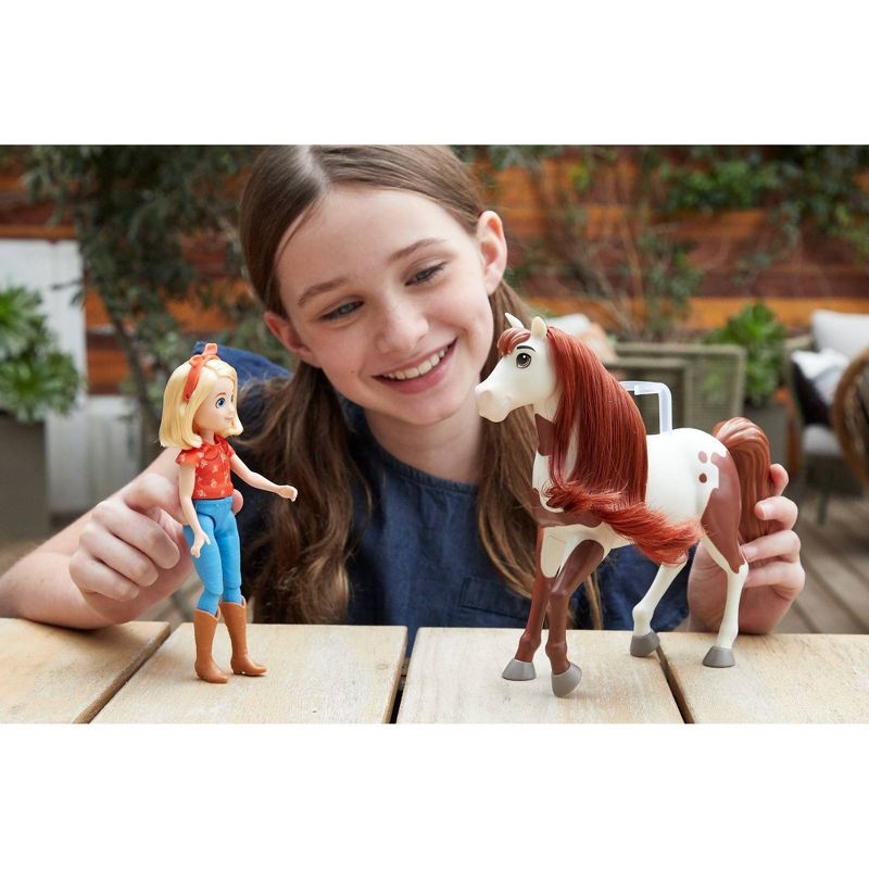 Spirit Untamed Abigail 7" Doll & 8" Boomerang Horse with Long Mane
