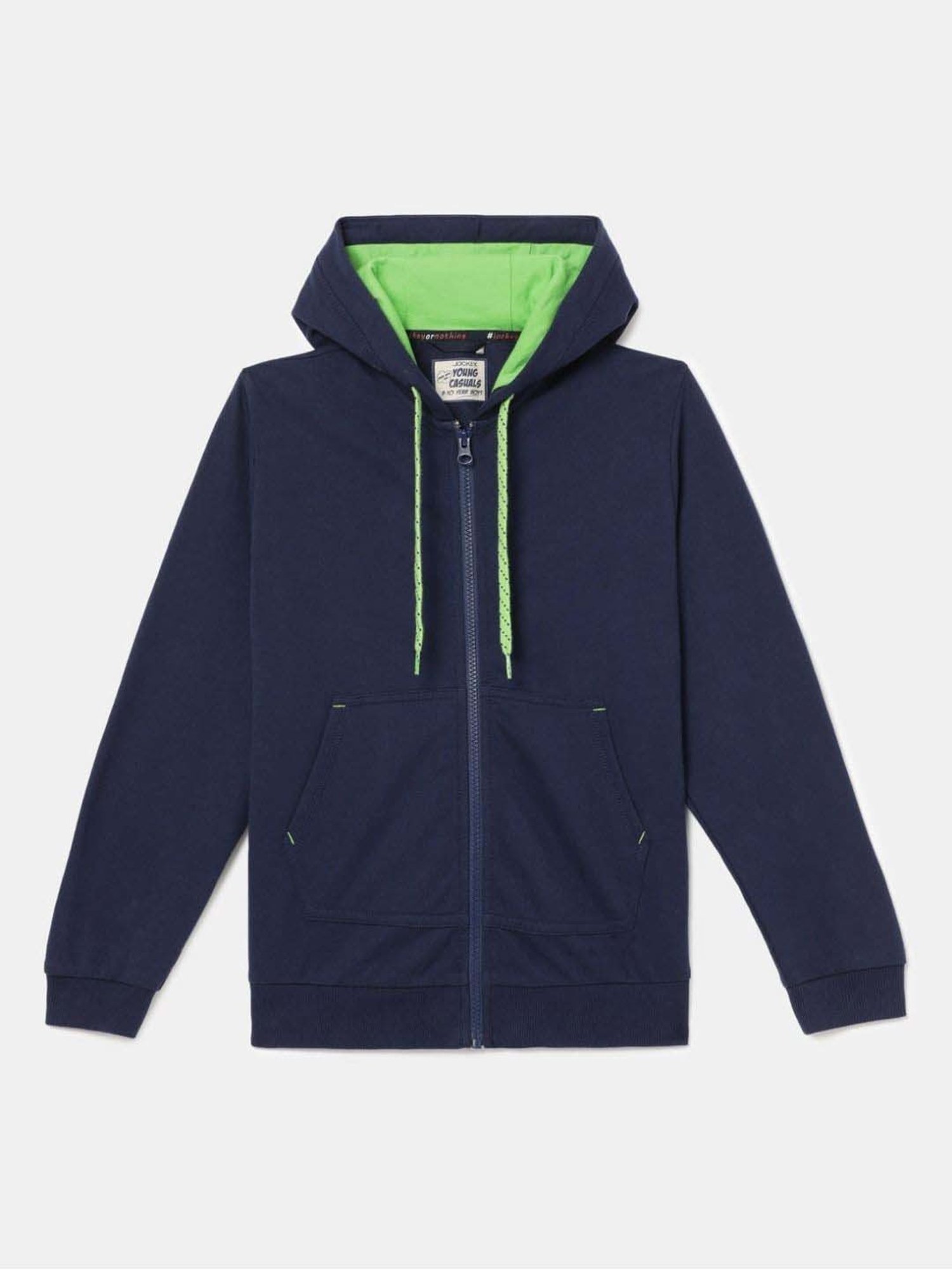 Jockey Kids Navy Cotton Printed Full Sleeves Jacket