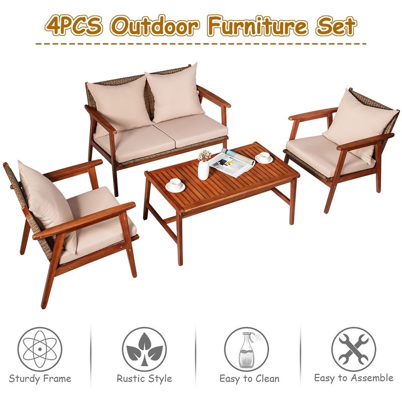 7pc Studio Shine Collection Patio Conversation Set with Sofa, 4 Armchairs & 2 Tables - W Unlimited