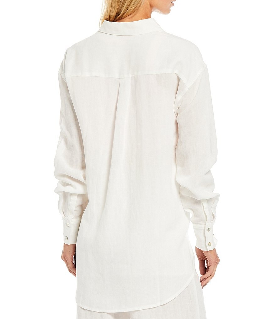 NIA Oversized Linen Button Front Coordinating Top