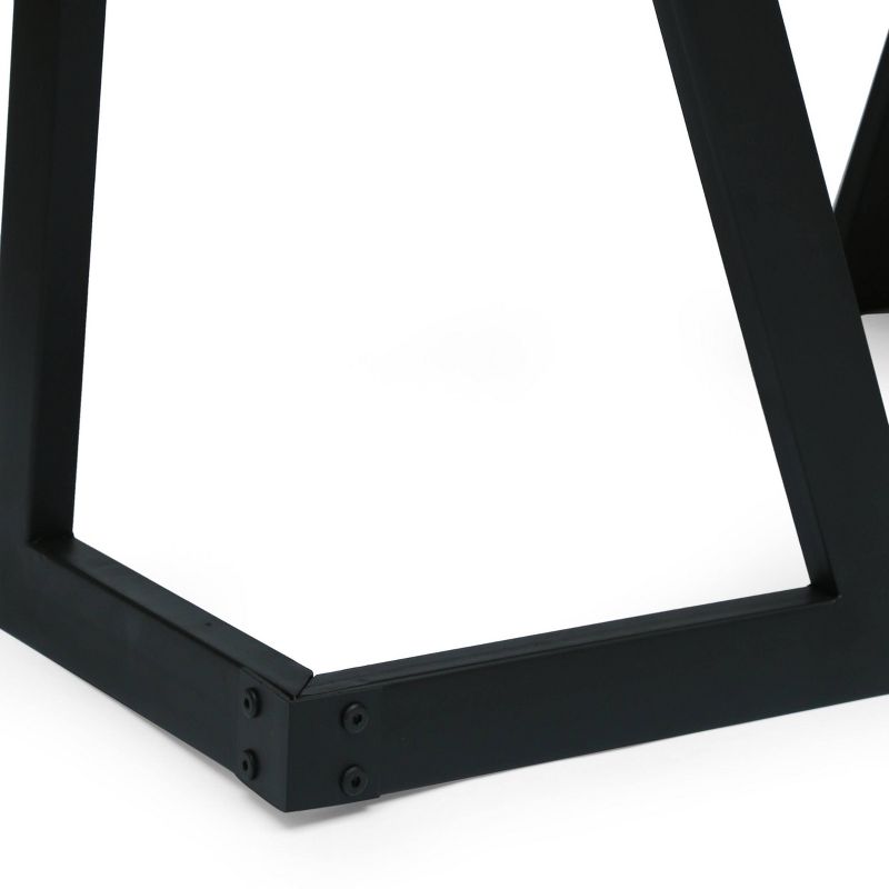 Vandalia Modern Industrial Handcrafted Mango Wood Coffee Table Dark Brown/Black - Christopher Knight Home