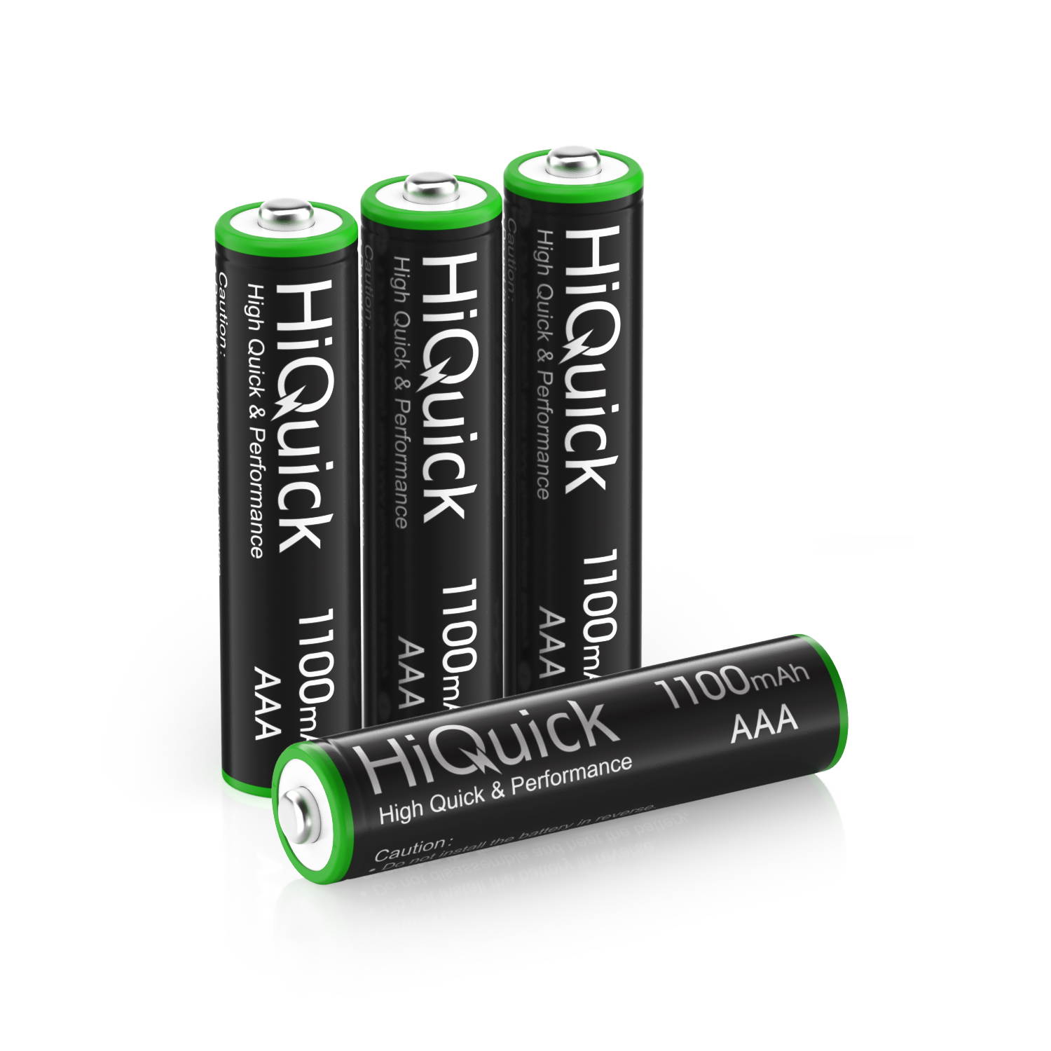 HiQuick 4 Pack Rechargeable Batteries AAA 1100mAh High Capacity Performance 1.2V, Per-Charged Ni-MH AAA Battery