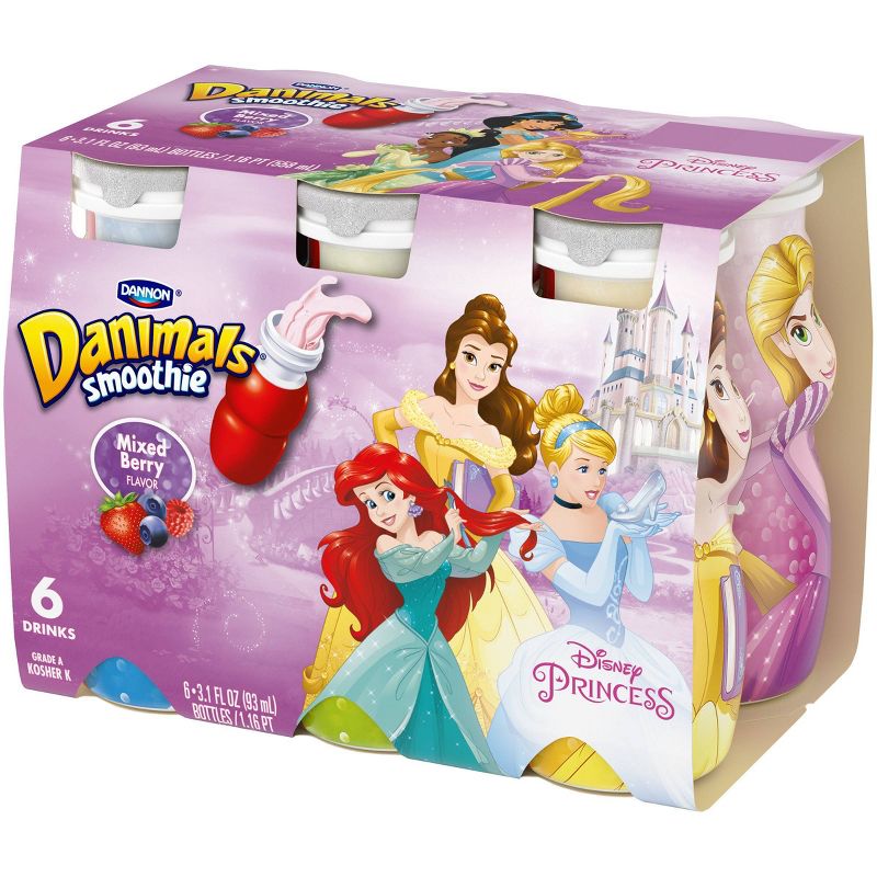 Dannon Danimals Mixed Berry Princess Kids' Yogurt Drinks - 3.1 fl oz/6ct