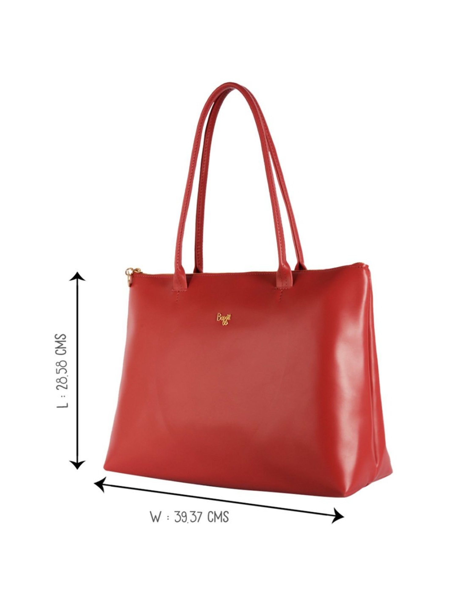 Baggit Red Solid Medium Tote