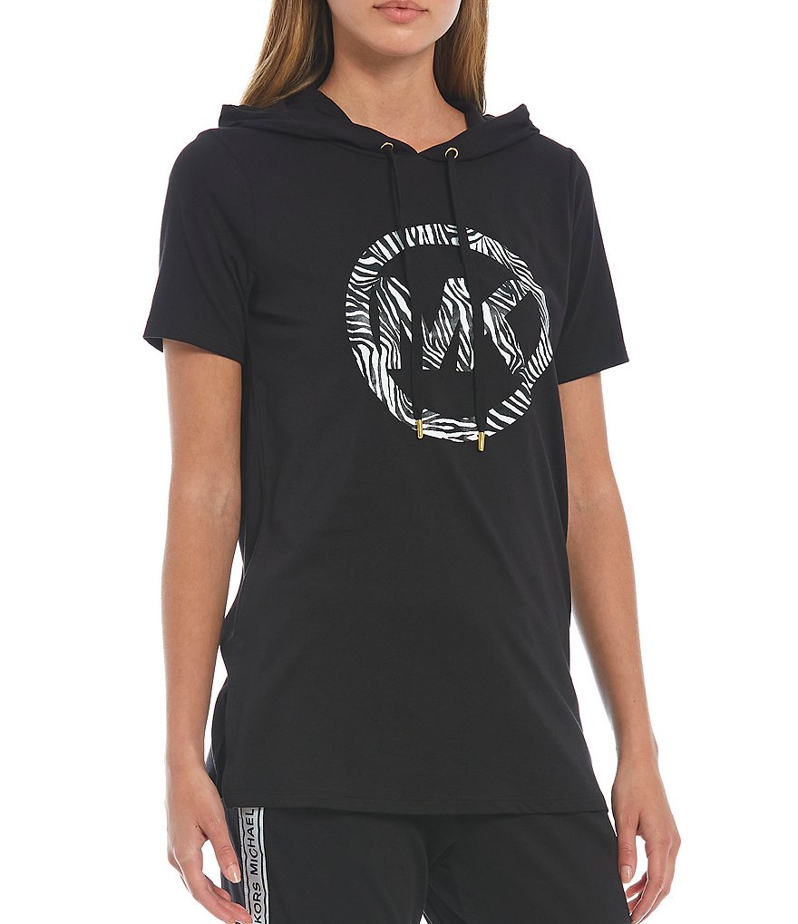 Karen Kane Short Sleeve Tie-Dye Hoodie