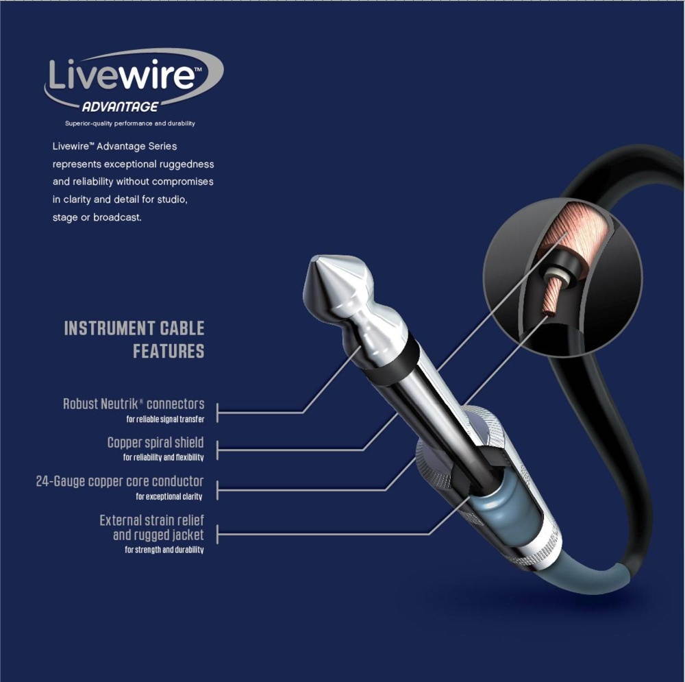 Livewire Advantage Instrument Cable 20 ft. Black