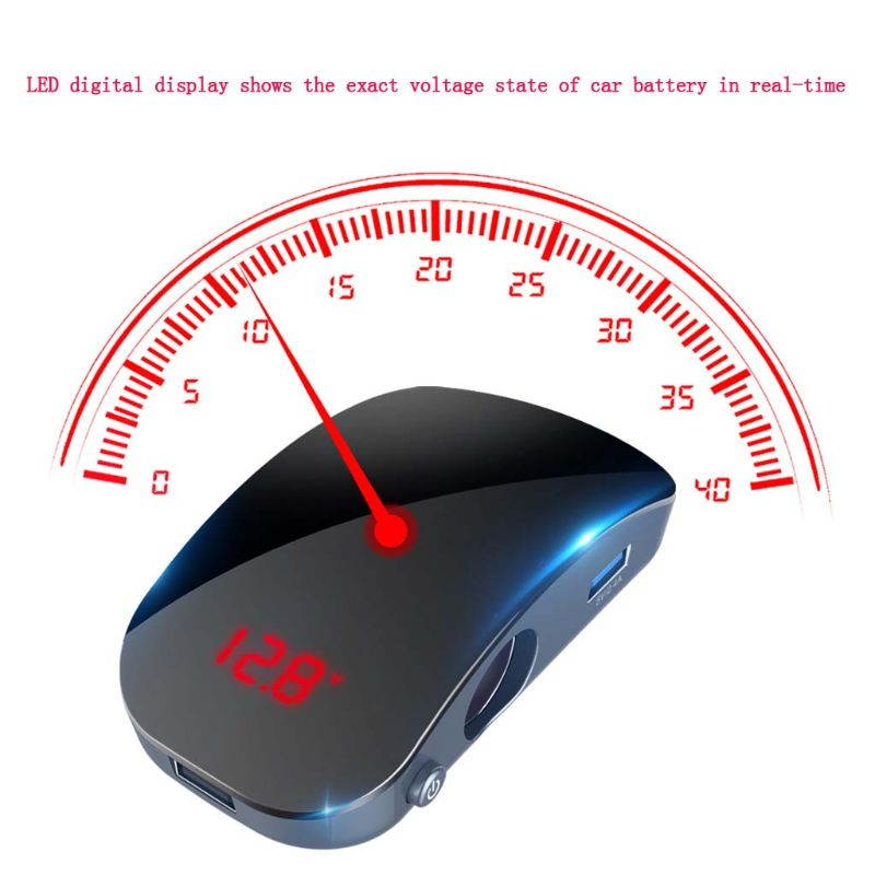 Lejiahong 3 in 1 12V-24V Car Cigarette Lighter Socket Splitter Plug LED Voltage Monitor 3x USB Charger Adapter For Mobile Phone DVR GPS