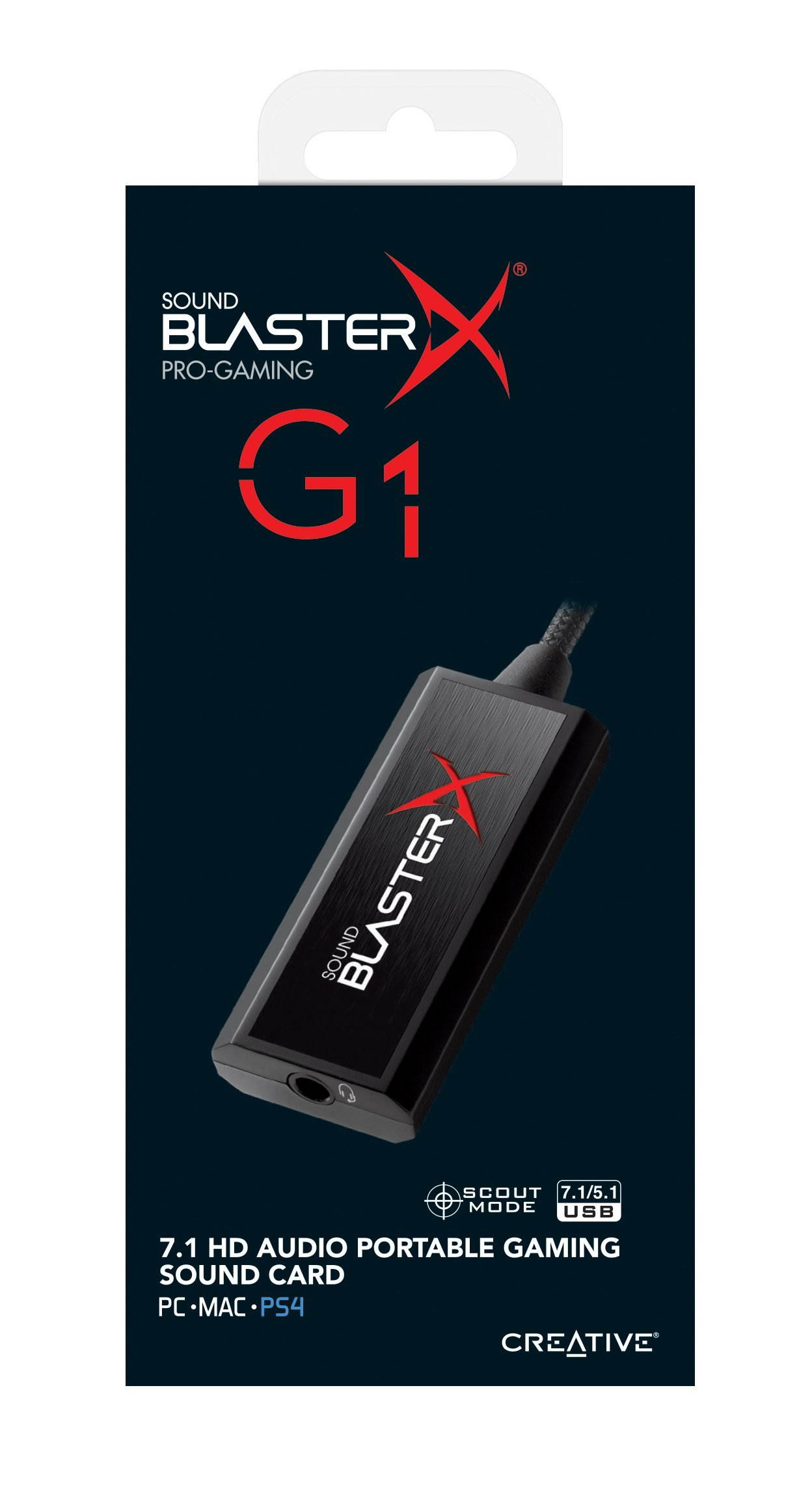 Creative Sound BlasterX G1 7.1 Portable HD Gaming USB DAC and Sound Card (70SB171000000)