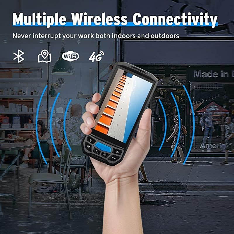 Android 81 Barcode Scanner with 2D Honeywell Reader for 1D 2D QR PDF417 3G 4G Rugged Handheld 5 Touch Screen 8MP Camera for Delivery Shipping Warehouse Retail Inventory POS System