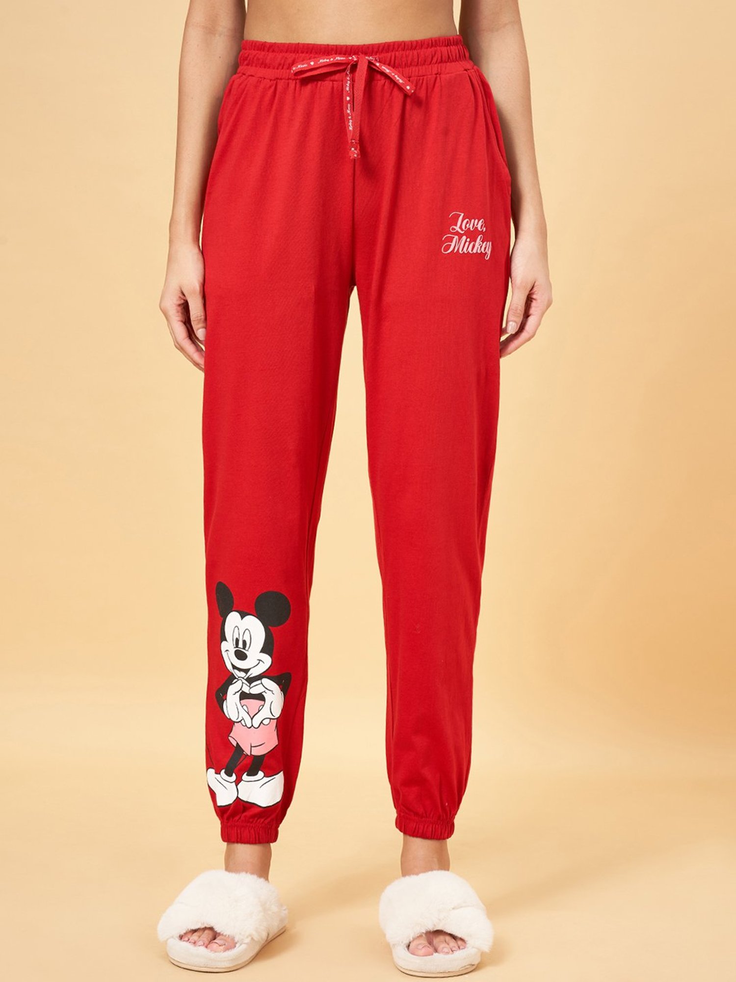 Dreamz by Pantaloons Jester Red Cotton Printed Joggers