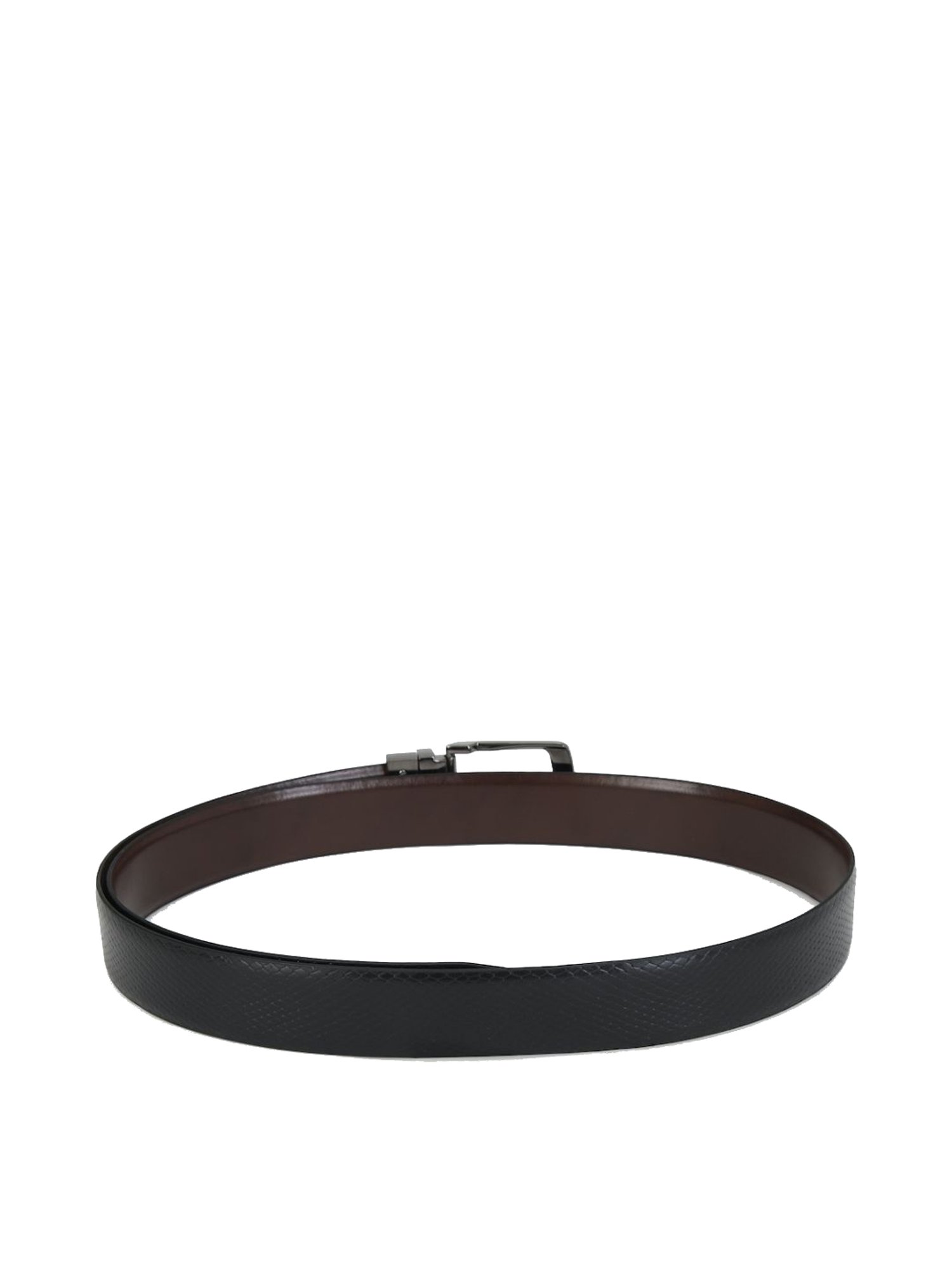Simon Carter Black Leather Reversible Belt for Men