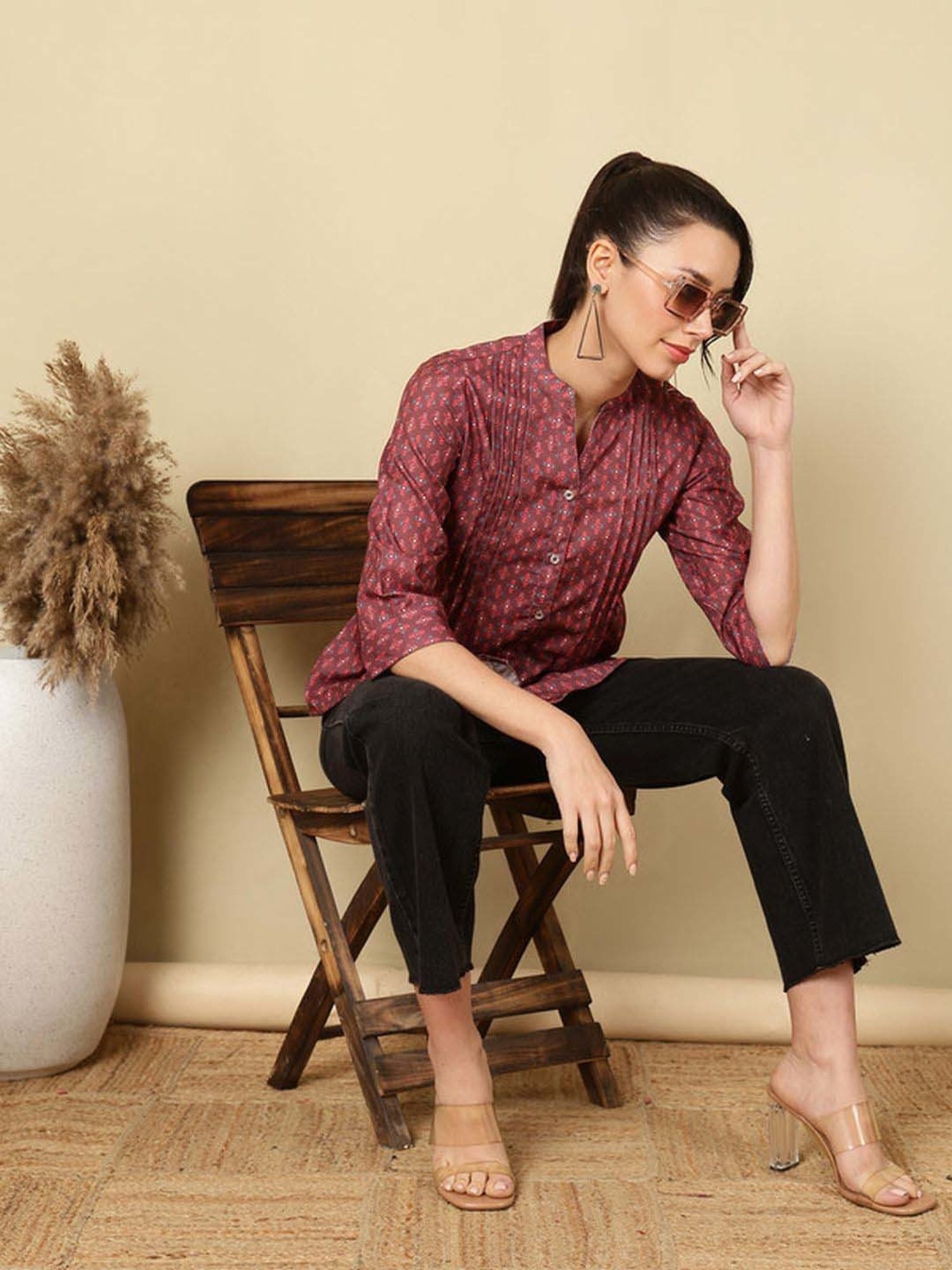 Jaipur Kurti Brown Printed Tunic