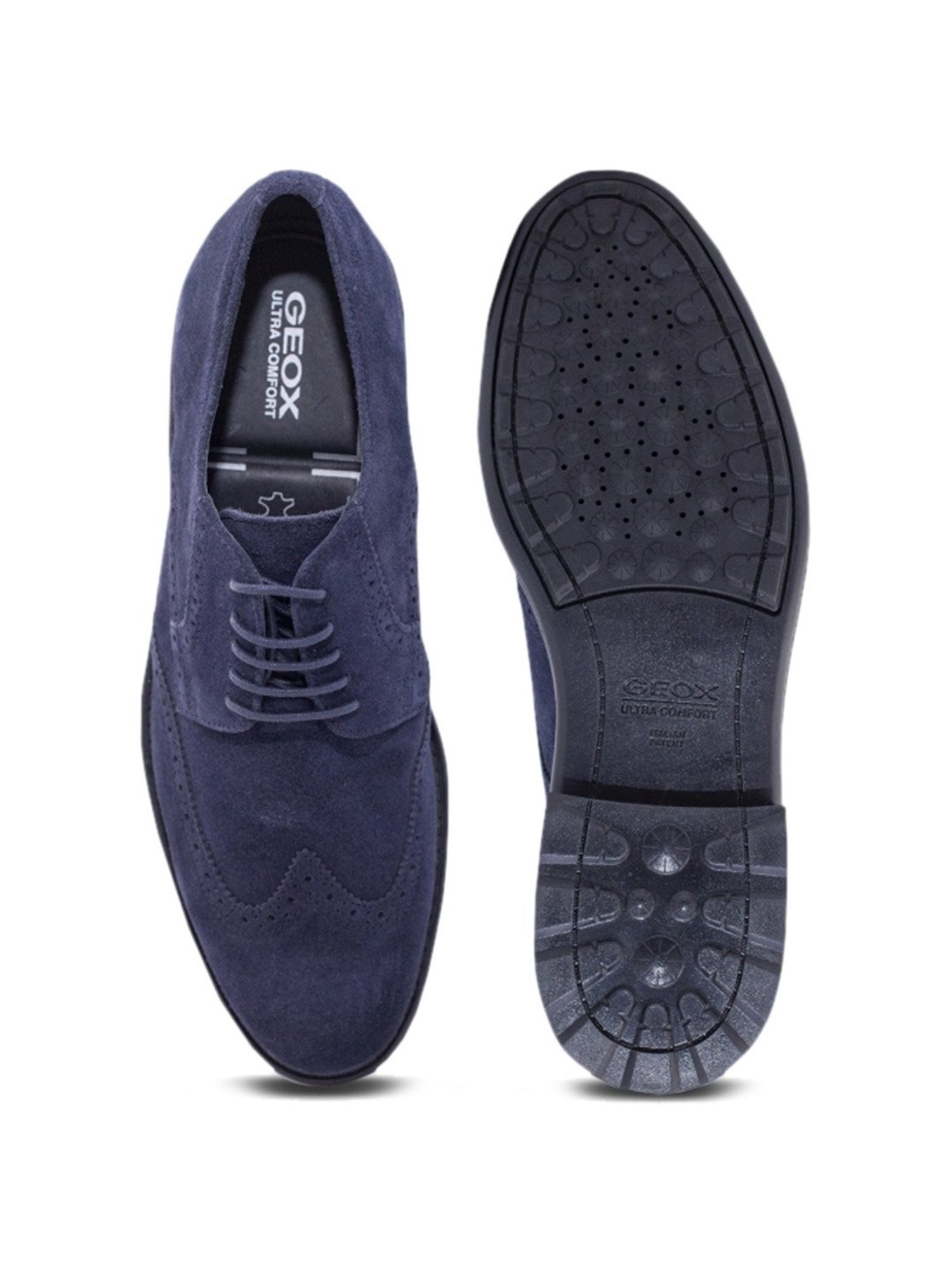 Geox Men's U Walk Preasure Navy Brogue Shoes