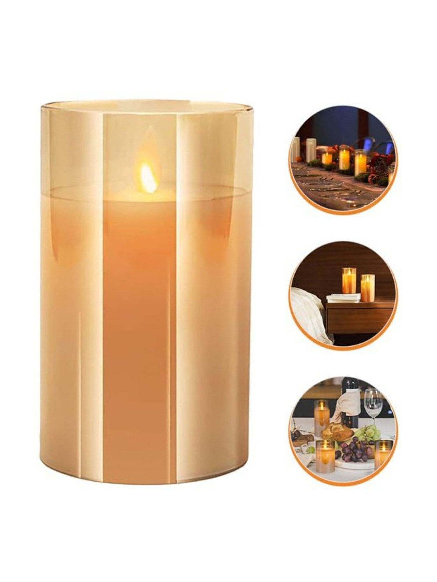 Xergy Acrylic Battery Operated Flameless LED Candles Light for Home Decoration (Warm White)