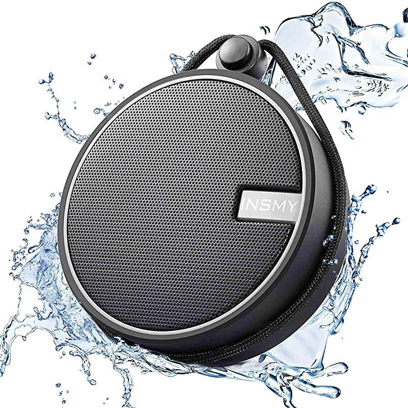 IPX7 Waterproof Shower Bluetooth Speaker Portable Wireless Outdoor Speaker with HD Sound Support TF Card Suction Cup for Home Pool Beach Boating Hiking 12H Playtime