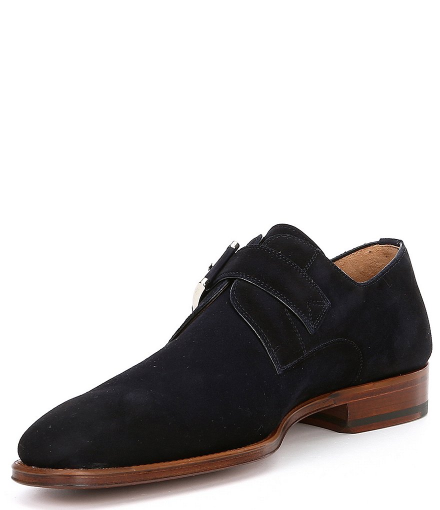 Magnanni Men's Suede Enrique Monk Strap Shoe