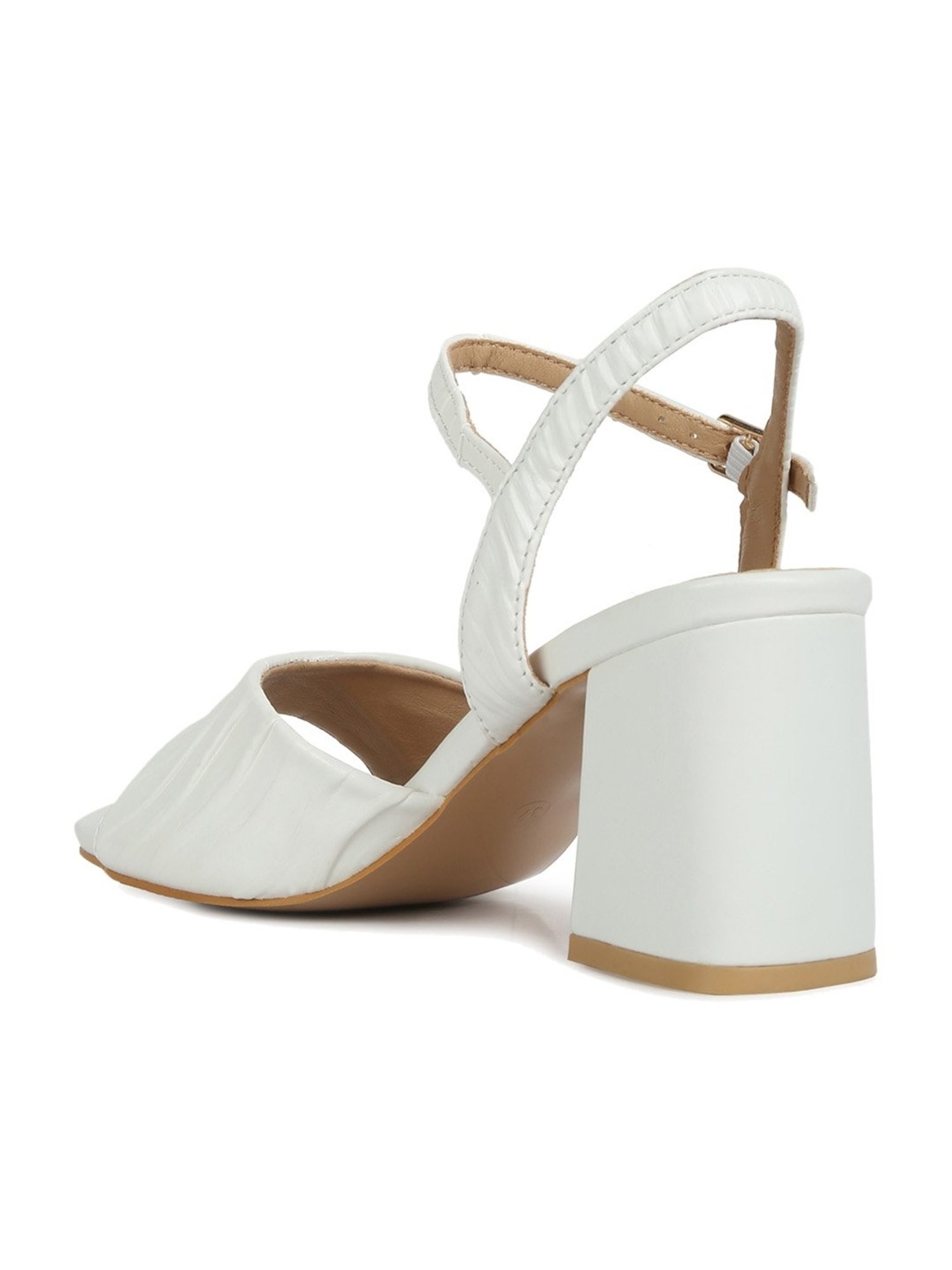 London Rag Women's Off White Ankle Strap Sandals