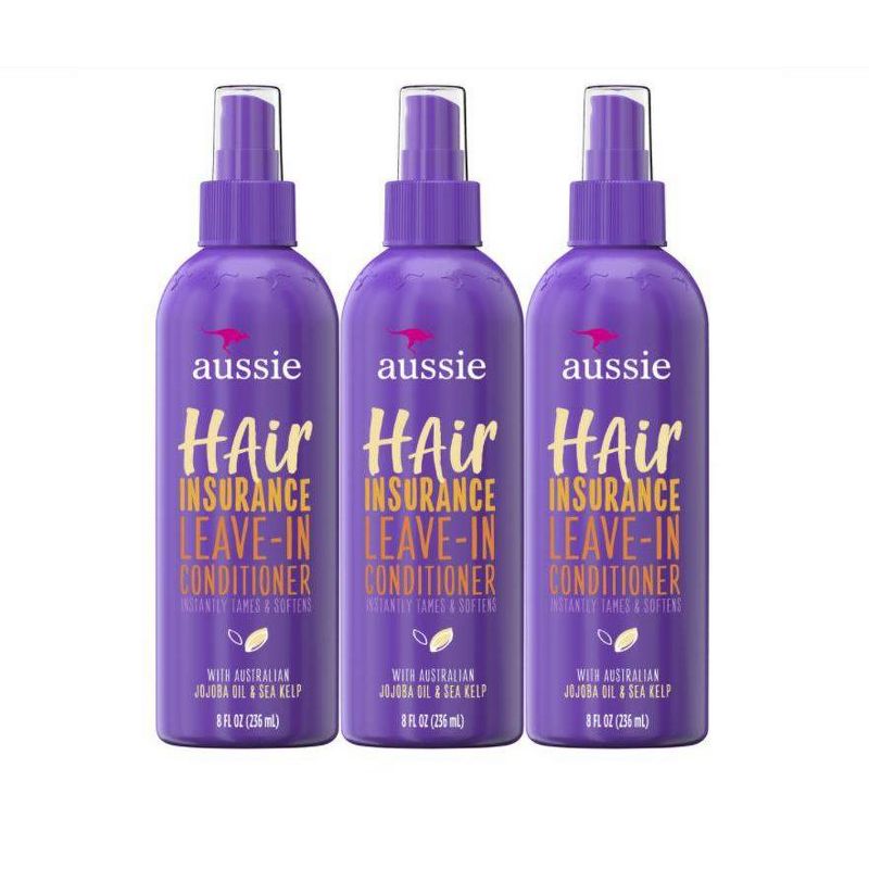 Aussie Hair Insurance Leave-In Conditioner w/ Jojoba & Sea Kelp - 8oz/3pk