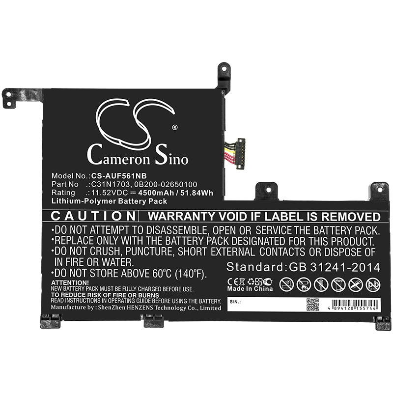 Battery Replacement for Asus ZenBook Flip UX561UN-BO011T Q525UA UX561UA-2G Q505UA-BI5T9 UX561UA-BO056T UX561UN-BO013T UX561UA-8G ZenBook Flip UX561UN UX561UN-BO013R C31N1703 0B200-02650100