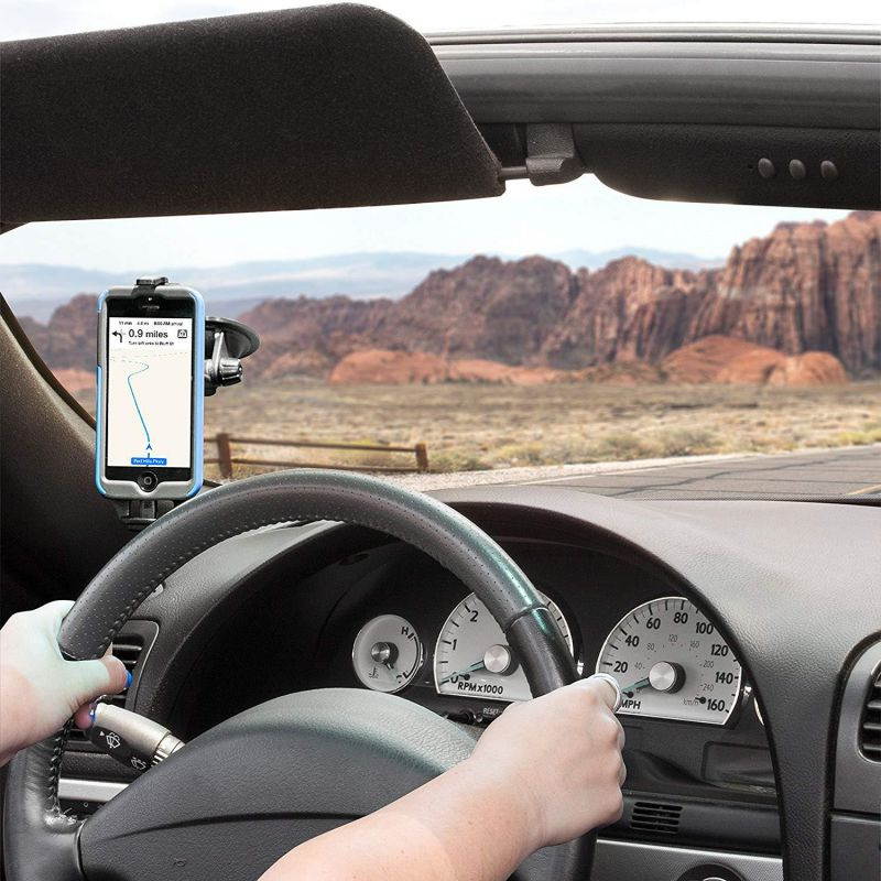 iBolt iPro2 MFI Approved Car / Desk Dock / Mount / Charger / for iPhone 5 / 5c / 5s / 6 / 6+ with integrated Lightning Cable - Retail Packaging - Black