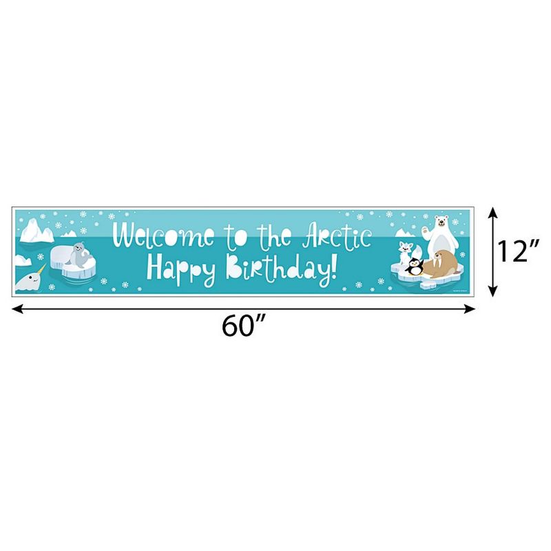 Big Dot of Happiness Arctic Polar Animals - Winter Happy Birthday Decorations Party Banner