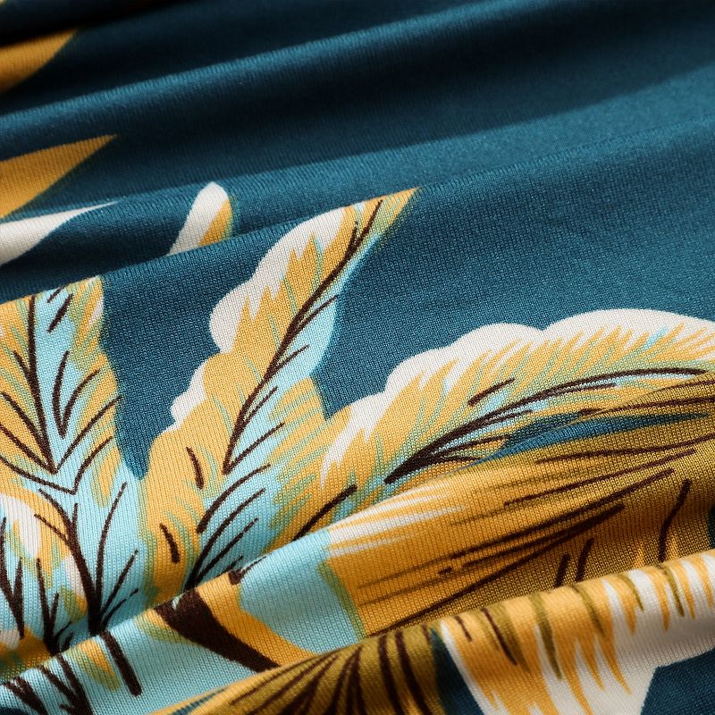 1 Pc Polyester Spandex Floral Print Fit Home Dining Chair Slipcovers Green  - PiccoCasa