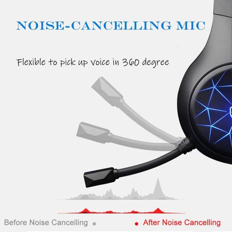 Aolyty Pro Gaming Headset 7.1 Stereo Surround with LED Light Mic Noise Cancelling Over Ear Headphones Compatible with Computer Laptop Phone TabletPS5 PS4 (Green)