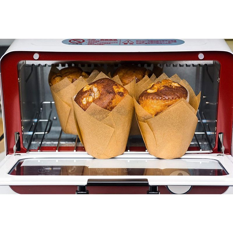 Juvale 300 Pack Medium Tulip Cupcake Liners, Baking Cups, Muffin Wrappers, for Birthday Party, Brown