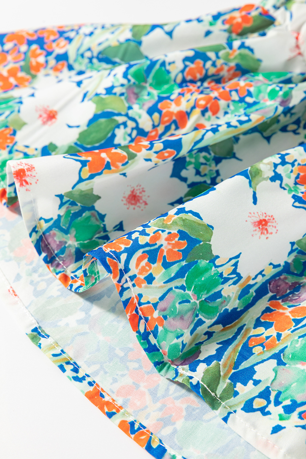 White Spotted Print Tie Neck Color Block Halter Sleeveless Shirt