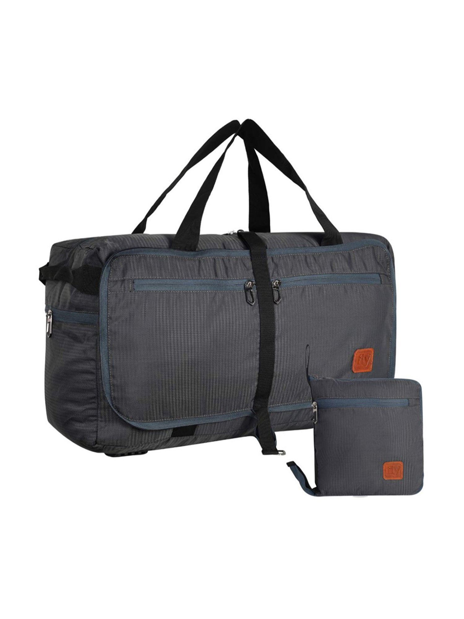 Fly Fashion Grey Solid Large Duffle Bag