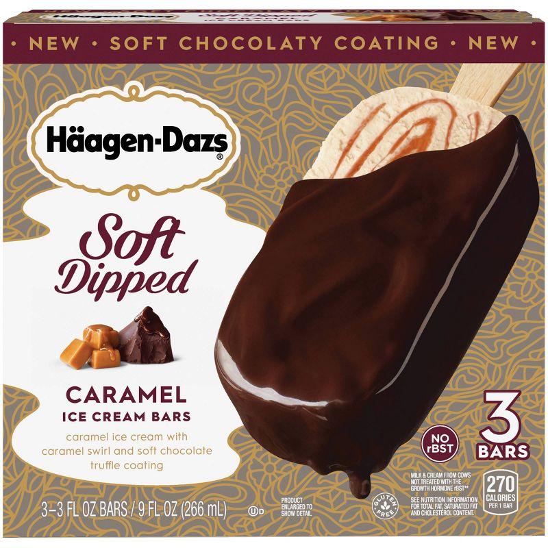 Haagen Dazs Caramel Soft Dipped Bar - 3ct