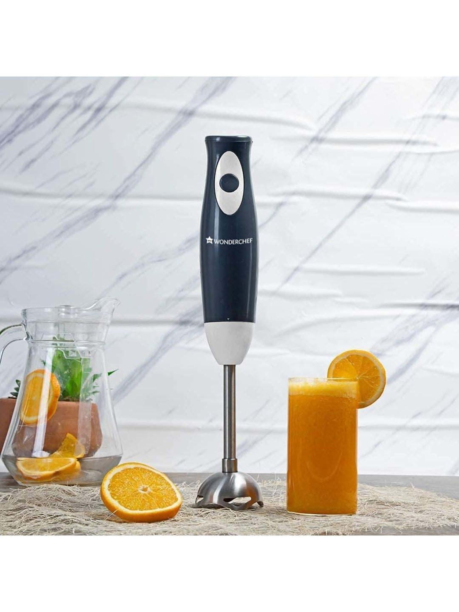 Wonderchef Ultima Plus 300W Electric Hand Blender with Sharp Anti Rust Stainless Steel Blade (Black)