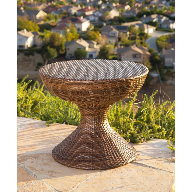 3pc Manchester Outdoor Wicker Patio Chat Set Brown - Abbyson Living