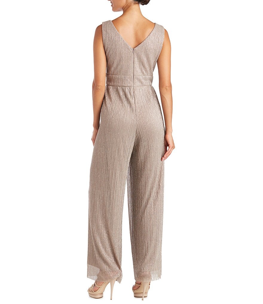 Ignite Evenings Foil Trim Asymmetric Cape Jumpsuit