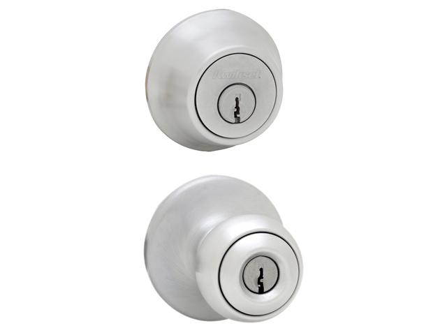 Kwikset 96950-162 Satin Chrome Tylo Entry Knob with Double Cylinder Deadbolt Combo