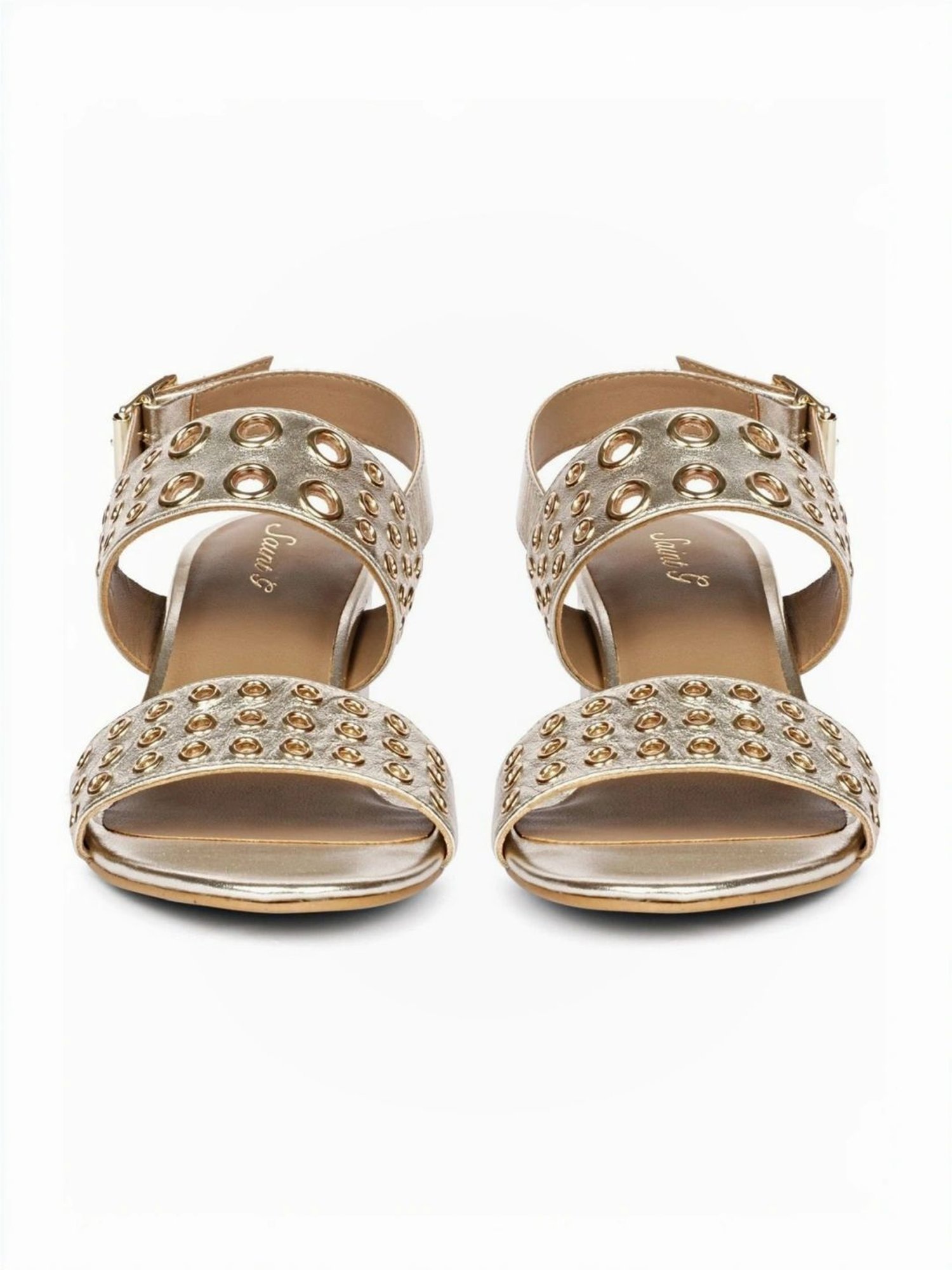 Saint G Women's Platin Metallic Back Strap Sandals