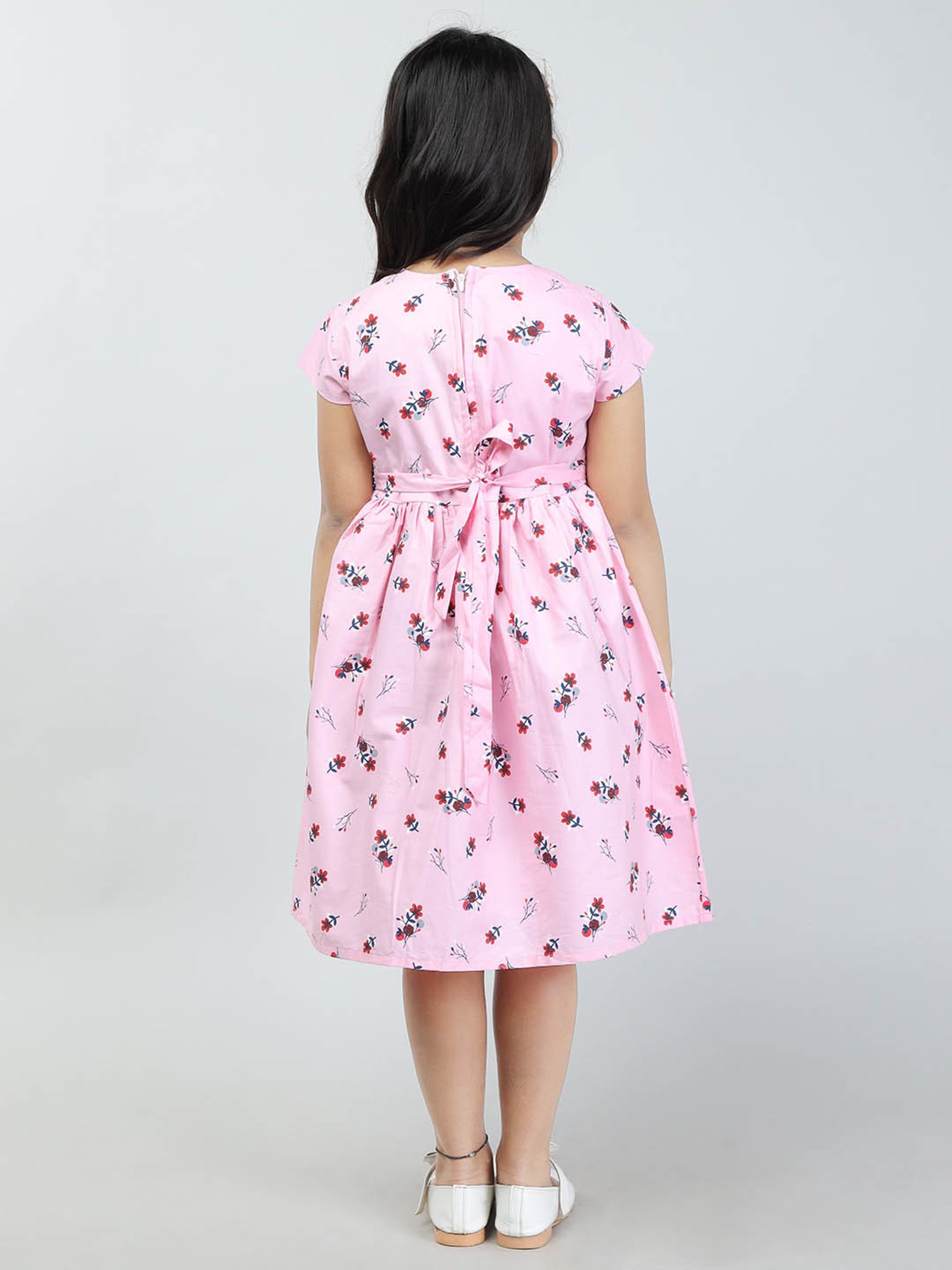 Todd N Teen Kids Pink Floral Print Frock
