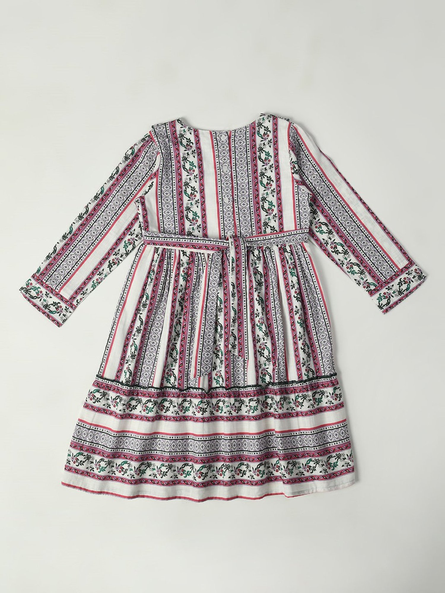 Bella Moda Kids Multicolor Floral Print Full Sleeves Fit & Flare Dress