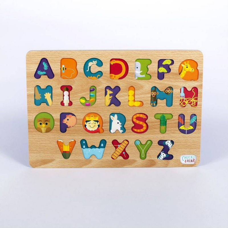 Chuckle & Roar ABC's & 123s Wood Puzzles 36pc