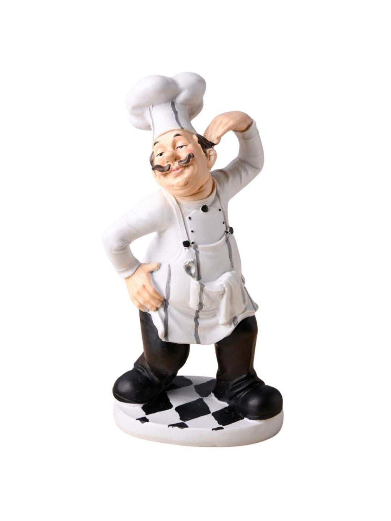 Nestasia Artisanal Black & White Resin Made Flaunting Masterchef Decor Table Showpiece For Gifting