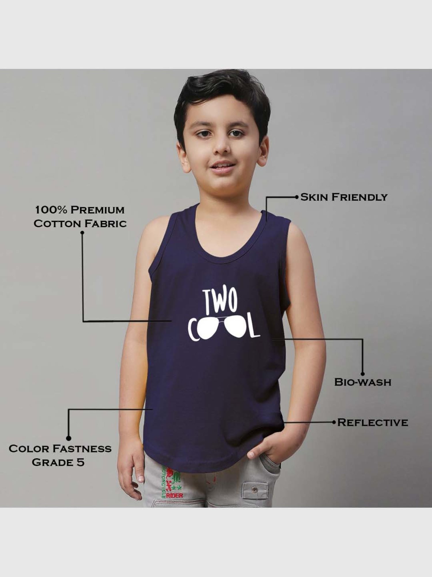 Palm Tree Kids White Printed Vest