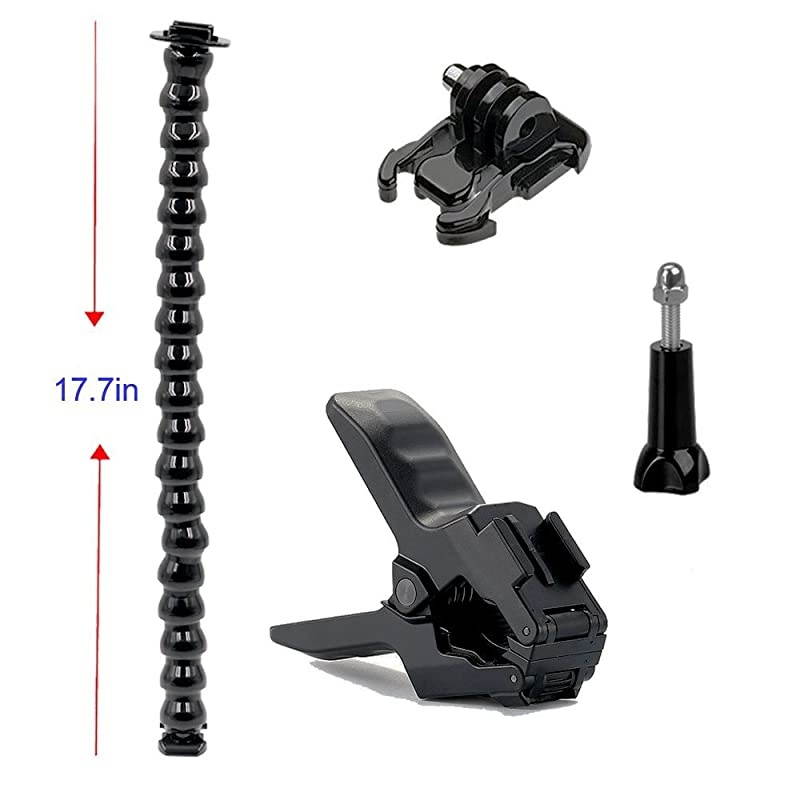 Upgraded  Jaws Flex Clamp Mount with Adjustable Gooseneck 19Section for GoPro Hero 8765 Hero 2018 FusionHero 5 SessionHero SessionHero 43+32 Xiaomi Yi AKASO EK7000 Action Camera