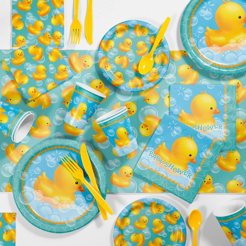 24ct Rubber Duck Bubble Bath Paper Plates Yellow