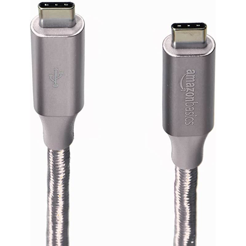 Double Braided Nylon USBC to USBC 31 Gen 2 10Gbps Fast Charging Cable 3A 3Foot Dark Grey