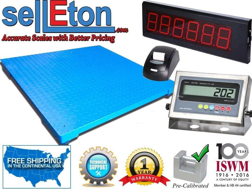 60" x 60" Floor Scale with Printer & Scoreboard Warehouse Industrial 5000 x 1