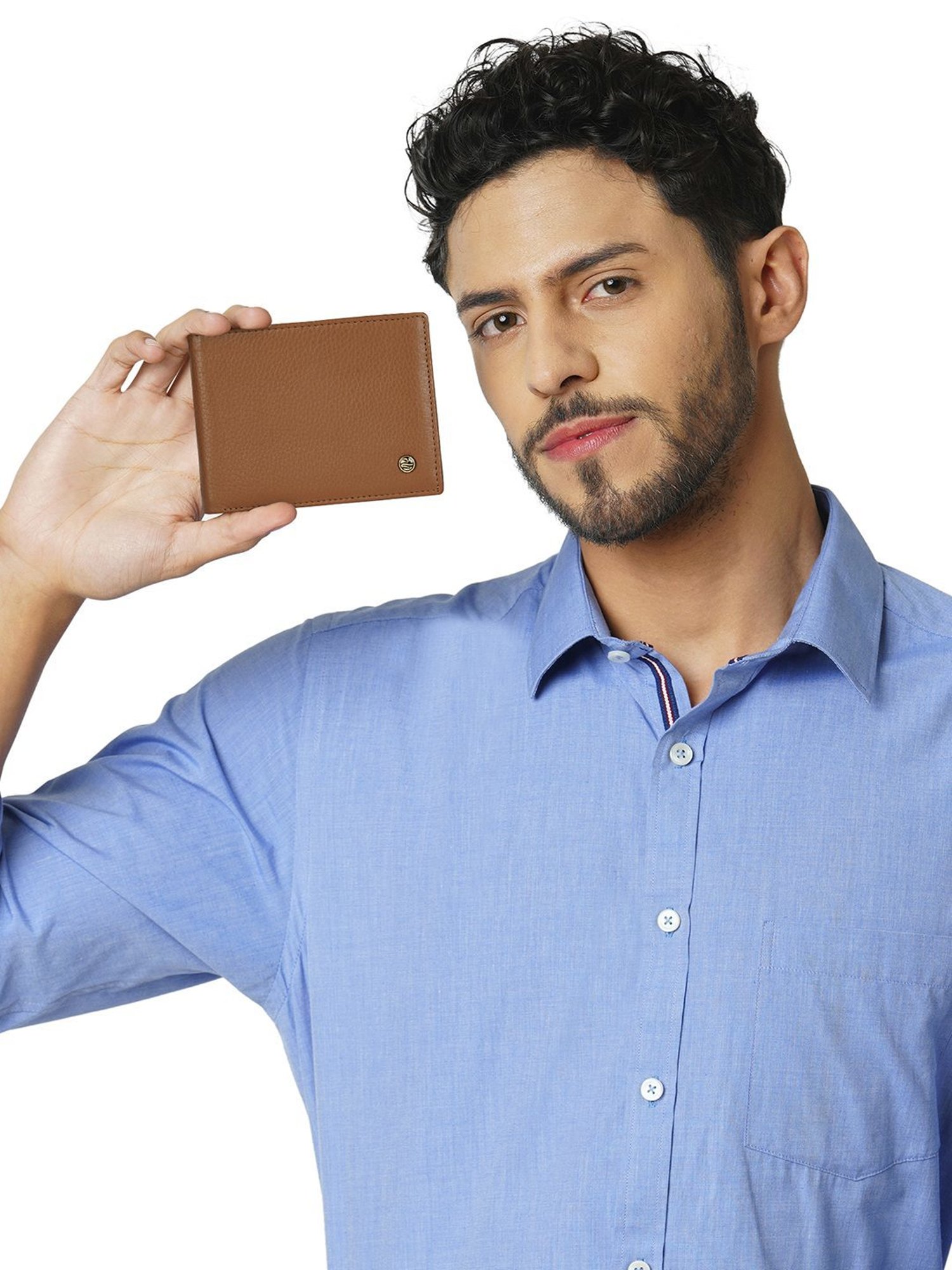 PERQUISITE Brown Casual Leather Bi-Fold Wallet for men