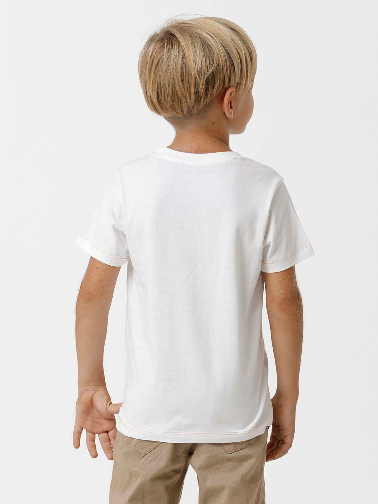 Kate & Oscar Kids White Cotton Printed T-Shirt