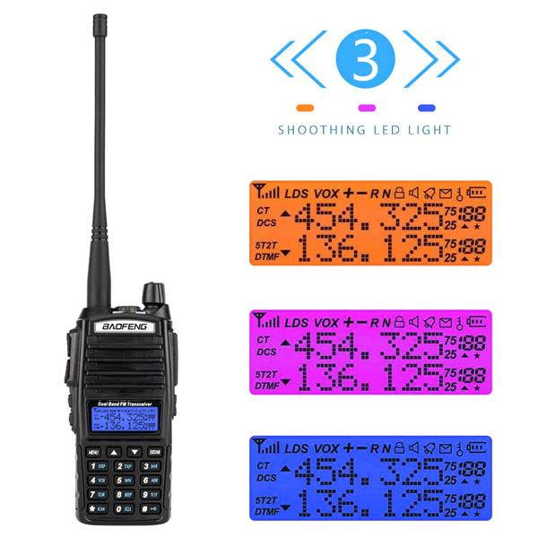 UV82 Dual Band Dual Standby Dual Display 5W Handheld Two Way Radio Walkie Talkie Black